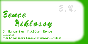 bence miklossy business card