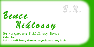 bence miklossy business card